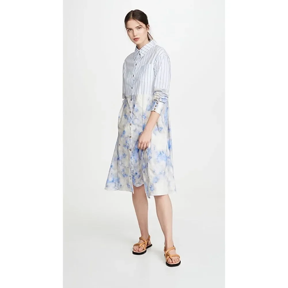 Baum Und Pferdgarten Adelma Top Striped Shirt Dress Blue Size 36